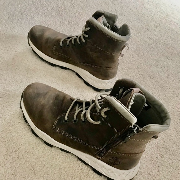 Timberland Brown/Gray Brooklyn Side-Zip Boots 11M - Picture 6 of 8
